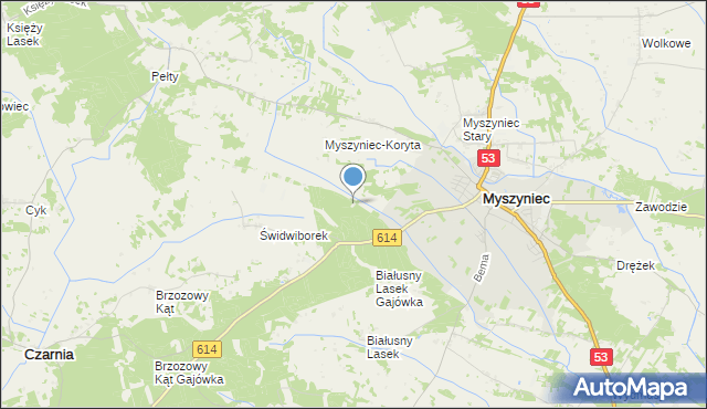 mapa Leśniczówka Białusny Lasek, Leśniczówka Białusny Lasek na mapie Targeo